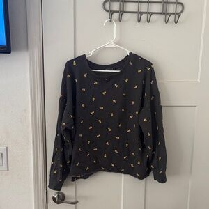 Fifth Sun Black Sweater with Gold Accents